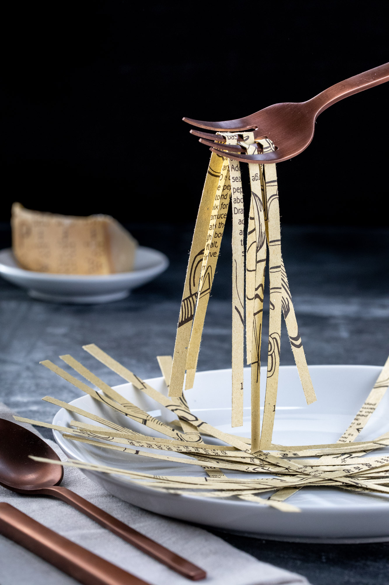 A pasta made out of paper